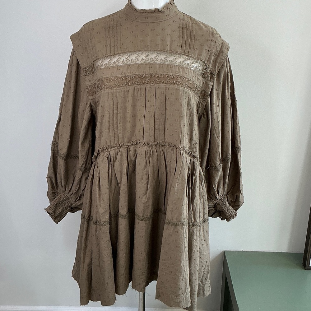 Pilcro Anthropologie Green Long Sleeve Dress